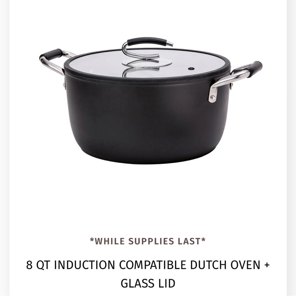 De terra Cucina Vesuvio 8 quart professional Dutch oven and glass lid